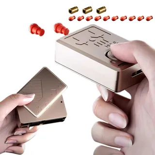 HNSYPX Legierung Material Anti Stress Spielzeug EDC Push-Poker,Kreativ Soft Bullet Guns Toy+10 Soft Bullet 2 Aufeinanderfolgende AbwüRfe Reichweite 8-10m,Antistress Spielzeug Mini Tragbar