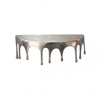 Wohnling Wandregal WL7.527 60cm Aluminium Silber Hängeregal Schweberegal Wandboard Metall, Originelles Hängeregal in edler Tropfenoptik, Komplett aus robustem Aluminium gefertigt silberfarben