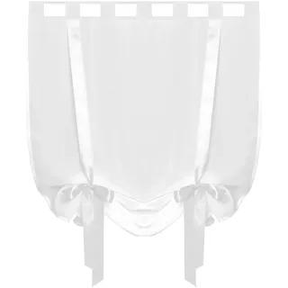 arsvita Raffgardine Schlaufen 80 x 160 cm Transparent/Weiß