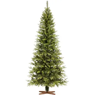 Fairytrees Künstlicher Weihnachtsbaum FT05, Nordmanntanne SLIM Premium, NORDMANNTANNE SLIM Premium grün