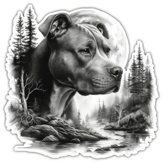 Samunshi® Wandtattoo American Pit Bull Terrier im Wald Wandsticker für Hunde Fans perfekt als Wand Dekoration für Kinderzimmer Wohnzimmer Schlafzimmer Wandaufkleber Aufkleber Sticker für Wände 30x30cm