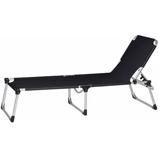 Siena Garden Dreibeinliege XXL 209 x 69,5 x 86 cm schwarz klappbar