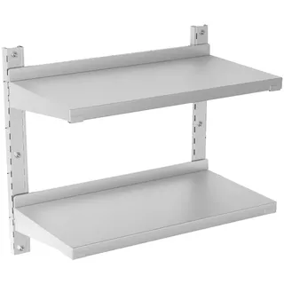 TAIMIKO Wandregal für Küche, 2 Fächer, Elemente für Wandmontage, modernes Design, Edelstahl, (Restaurant, Bar, Haus, Küche, Waschküche, Garage und Waschküche) (60 x 30 cm)