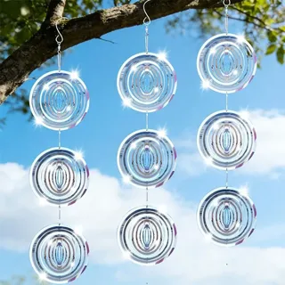 Taubenabwehr 3D Windspiel, 3 Stück, Edelstahl, für Balkon