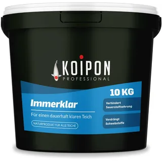 KOIPON Immerklar 10 kg, Natürlicher Teichwasseraufbereiter für dauerhaft klares Teichwasser, Gegen Schwebealgen und trübes Wasser im Gartenteich