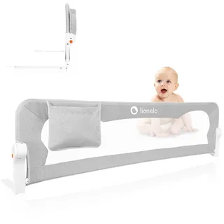 lionelo Eva Rausfallschutz Bett Rausfallschutz Kinderbett, Bettgitter, Bettschutzgitter, luftiges Netz, zusammenklappbar um 180 Grad, einfache Montage, 150 cm lang