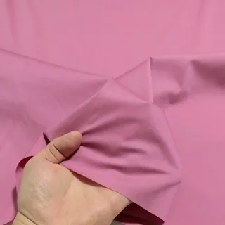 TOLKO Baumwollstoffe Sommer Popeline aus Baumwolle | elastischer Nesselstoff Modestoff Kleiderstoff Dekostoff | Stoffe zum Nähen Meterware Baumwolle (Rosa)