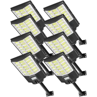 Sararoom Straßenlaternen Solar | 1000W LED Strahler Außen mit Bewegungsmelder Sensor | 864Led 6500K Wandleuchte mit Fernbedienung, IP65 Aussenleuchte Wegeleuchten für Garten Terrasse Garage Hof, 8st