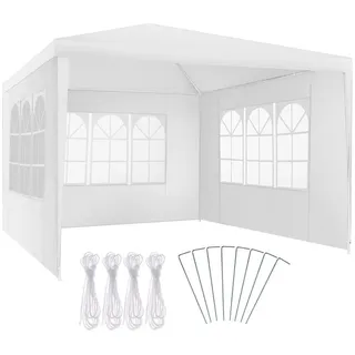 Tectake Pavillon Barinas 3 x 3 m inkl. 3 Seitenteile Weiß