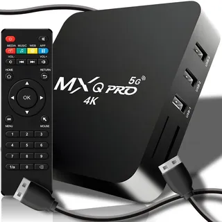Android TV Box 1/8 GB TV Fernbedienung, 2.4GHz Quadcore-Prozessor, Media Player mit Auflösung Smart TV-Box MXQ PRO 4K und FullHD Retoo