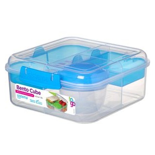 Sistema Lunchbox To Go Bento Cube 21685,Kunststoff, mit Joghurt-Becher, farbig sortiert, 1,25 l