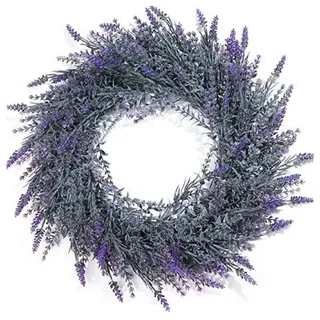 Kunstblume Lavendel-Kranz für die Haustür, künstlicher Frühlings-Kranz, Zaewry, Outdoor-Bauernhaus-Kranz für Hochzeit Party Zuhause Wand Kamin lila