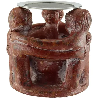 Budawi® Räucherstövchen Freundeskreis 3 Figuren Duftstövchen aus Ton inkl. Sieb