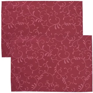 Erwin Müller Platzset Tischset "Essen" 2er-Pack, abwaschbar Ranke rot eckig | 35 cm x 50 cm