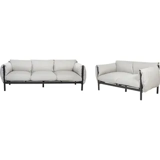 Beliani Esperi Loungeset 2-teilig grau/schwarz