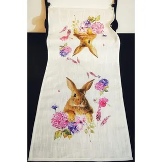 Tischläufer Ostern mit Hasenmuster 40x90 cm