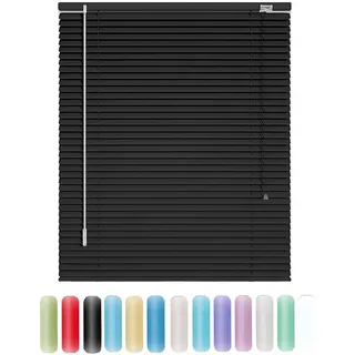Jalousie Aluminium 25cm 45cm 50cm 70cm 90cm 100cm 120cm 160cm Breit, Alu-Jalousetten, Sichtschutz, Jalousette Horizontale tür Fenster Innen Außen Küche Haushalt(Black)