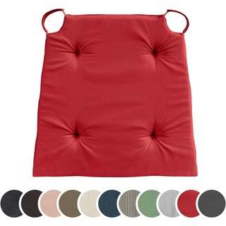 sleepling Stuhlkissen Sitzkissen, für Indoor und Outdoor, mit Klettverschluss, langlebig und abriebfest rot 42 cm x 40 cm x 5 cm