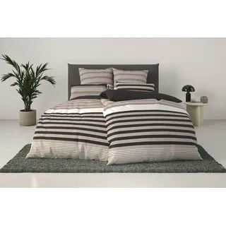 OTTO home Majoran Gestreift Taupe 135 x 200 cm + 2 x 40 x 80 cm