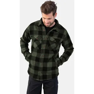 Fleecehemd HERO BY JOHN MEDOOX "HENDRIX Fleecehemd", Herren, Gr. XL, US-Größen, grün (grün check), Fleece, 100% Polyester, regular fit, Hemden, Regular Fit Casual Fleece für Herren