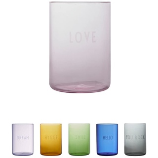 Design Letters Lieblingsgläser| Design Wassergläser bunt 350 ml | Farbige gläser in 4 Farben | Spülmaschinengeeignete Bunte gläser | Perfekt als Wasser-Gläser, Saft-Gläser oder Cocktailgläser
