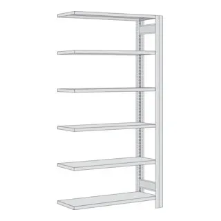 Regalwerk BERT Ordnerregal Anbaufeld HxBxT 2000x1005x600mm 6 Fachböden & 6 Ebenen