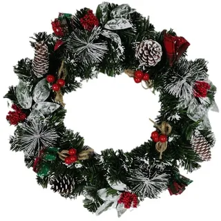 40 Cm Großer Herbstkranz Für Die Haustür, Künstlicher Herbstkranz Mit Tannenzapfen Und Beeren, Weihnachtliche Herbstdekoration Für Drinnen Und Draußen, Wand Und Fenster
