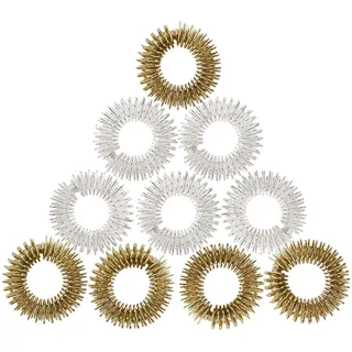 casativo Akupressurringe 10er Set Gold/Silber