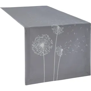 Erwin Müller Tischdecke Tischläufer "Pusteblume", bügelleicht Blumen grau 50 cm x 150 cm