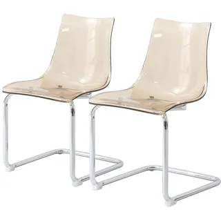 home24 Freischwinger MENSIKU 2er-Set in Bernstein | Gr.: onesize