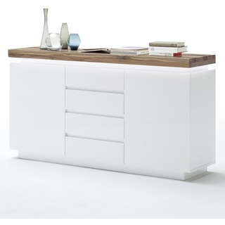 MCA furniture Romina Sideboard mit 2 Türen und 4 Schubkästen, weiß + Eiche