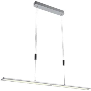 LED Pendelleuchte, aluminiumfarben, höhenverstellbar, dimmbar, modern