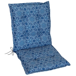 Herlag Niedriglehner-Auflage VALERIA Gartenstuhlauflage mit Mandala-Muster Blau 103x50x7,5cm 1 Stück