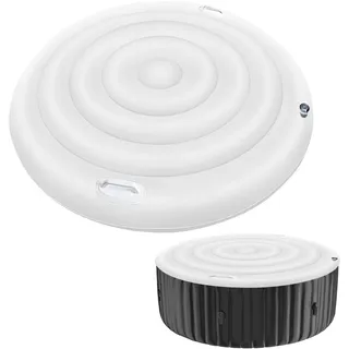 Whirlpool Abdeckung Aufblasbar, Whirlpools Überdachung, Thermoabdeckung Whirlpool Zubehör, Faltbarer Badewannendeckel mit Handgriff, Aufblasbare Poolabdeckung Rund für Haus, Garten(A)