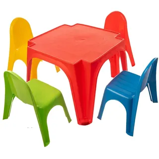 Starplast Kinder Möbelset Tisch mit 4 Stühlen