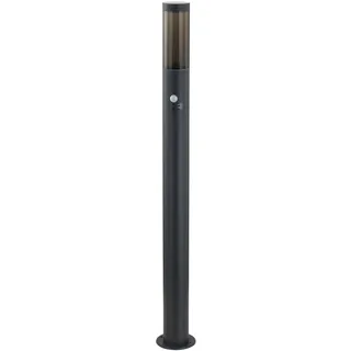Lindby Außenleuchte Statius mit Bewegungsmelder (spritzwassergeschützt (Modern) in Schwarz aus Metall (1 flammig, E27) - Wegeleuchte Pollerleuchte Wegelampe Sockelleuchte