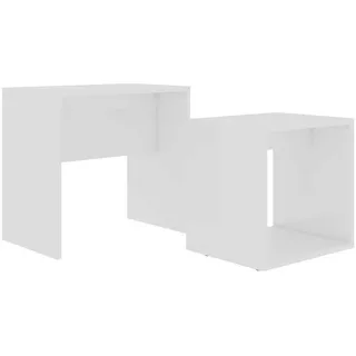 vidaXL Couchtischset Weiß Holz 48 x 30 x 45 cm