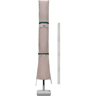 Sekey Sonnenschirm-Schutzhülle für Ø 400 cm Gartenschirm mit Stab und Reißverschluss, Taupe - Taupe