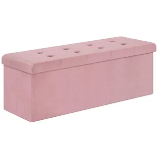 Woltu Sitzhocker mit Stauraum aus Samt, Rosa - WOLTU