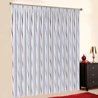 Sun World Gardinen nach Maß „Aqua“, Gardinen auf Maß, Vorhänge nach Maß, Kräuselband, Massanfertigung Gardine nach Maß, Vorhang nach Maß, Vorhang auf Maß (Petrol, 120cm Höhe x 200cm Breite)