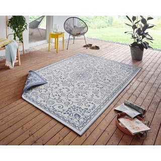 Teppich NORTHRUGS "LEYTE Wendeteppich" Teppiche Gr. B/L: 160 cm x 230 cm, 5 mm, 1 St., beige (creme, blau) Esszimmerteppiche