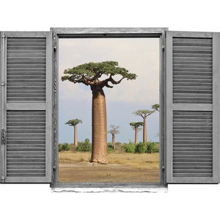 Wandtattoo »Afrikanische Baüme«, (1 St.), 35547462-0 bunt B/H/T: 80 cm x 60 cm x 0,1 cm
