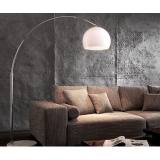 DELIFE Stehlampe Big-Deal, Eco Lounge Weiss Marmor verstellbar Bogenleuchte weiß 140 cm x 190 cm x 35 cm