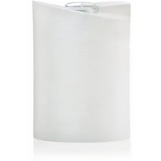 INNA-Glas Formkerze Ellipse NYLA, Perlmuttoberfläche, Teelichteinsatz, weiß, 18cm, Ø13cm weiß