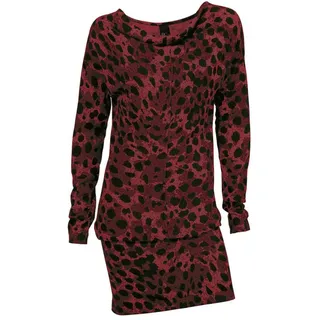 Heine - Best Connections Leomuster-Strickkleid rot-schwarz - 38