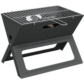 vidaXL Holzkohlegrill Faltbar schwarz