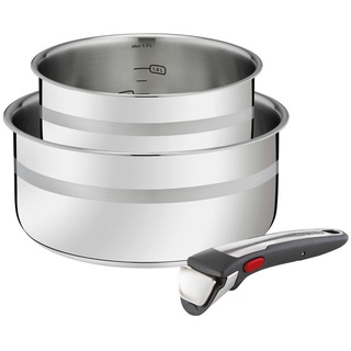 Tefal Ingenio G6, - 26.4x16.8x24.6 cm, abnehmbarer Griff, 2 Edelstahl-Töpfe, Induktion, ofenfest, platzsparend, Messmarken, L977S344