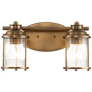 Messing Wandleuchte Leuchter Flurlampe 2x60W/E27 IP44 QN-ASHLANDBAY2-NBR-BATH