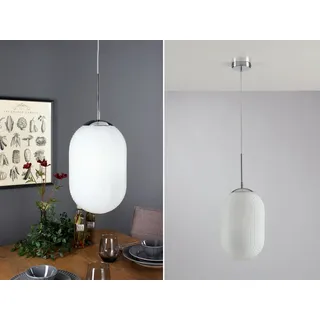 Fan Europe - Pendelleuchte Greenwich Relief Milchglas Lampenschirm Weiß, Ø 23cm