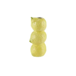 HOME STORY Vase Zitrone   ¦ gelb ¦ Dolomite ¦ Maße (cm): H: 21  Ø: 10.5